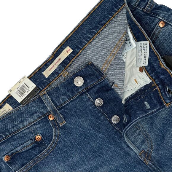 NWT $98 Levi's Wedgie Straight High Rise Ankle Jeans Raw Hem Women's Size 28x26 - Picture 1 of 14